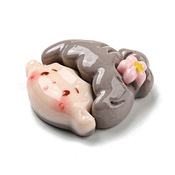 Симпатичная мультяшная тема девушки из непрозрачных кабошонов из смолы CRES-D014-01F