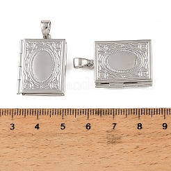 Medaillon-Anhänger aus Messing mit floralem Relief&nbsp;KK-CBA7157-09B-P