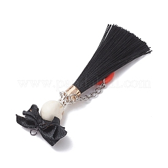 Большие подвески с кисточками из искусственной бирюзы и полиэстера&nbsp;PALLOY-JF04538