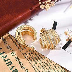 Серьги-гвоздики из латуни с микро-паве из прозрачного кубического циркония для женщин&nbsp;EJEW-C125-27G