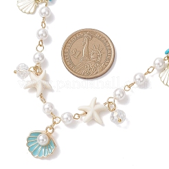 Ожерелья с подвеской в форме ракушки из сплава эмали для женщин NJEW-TA00216