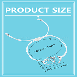 1 шт. регулируемые браслеты из сплава и вощеного шнура для женщин&nbsp;AJEW-LP0007-58A