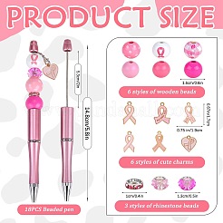 Набор для изготовления ручек из бисера на тему осведомленности о раке молочной железы своими руками DIY-SZ0010-01