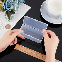 クリアプラスチックビーズ収納ケース  ヒンジ付き蓋付き  ビーズなど  長方形  透明  10.45x4.4x3.65cm&nbsp;CON-WH0072-38