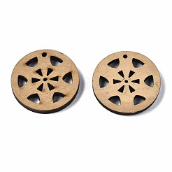 Pendentifs en bois naturel non teints&nbsp;WOOD-N007-120