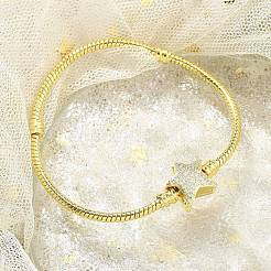 Micro ottone spianare Braccialetti di collegamento zirconi&nbsp;BJEW-S158-18G