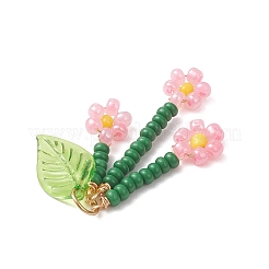 Подвески-цветы из стеклянных бусинок&nbsp;PALLOY-MZ01194-02