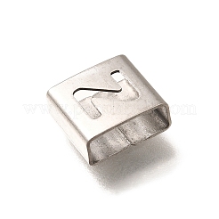 Charms scorrevoli quadrati in acciaio inossidabile 304 stile lettera&nbsp;STAS-L132-18Z