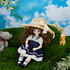 Соломенная шляпа для кукол&nbsp;DOLL-WH0002-42A