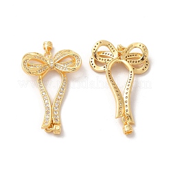 Латунь микро паве прозрачный кубический цирконий застегивается на застежки с концами шнура KK-M243-16G