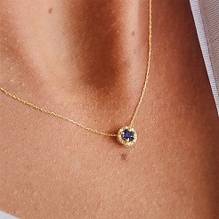 925 collier en argent vintage simple tempérament clavicule chaîne zircon coloré collier exquis&nbsp;ND6221-3