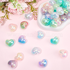 50шт прозрачные акриловые бусины с кракле TACR-PA0001-09