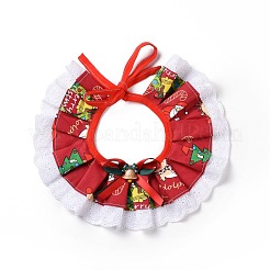 布ペットのクリスマスレースバンダナ  クリスマス犬猫首輪ビブ  樹脂ベル付き  レッド  865~880x11.5~11.7mm&nbsp;AJEW-D051-06B