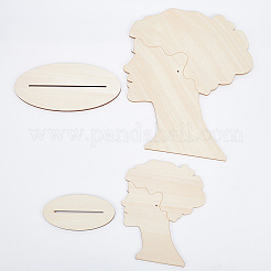2 размер пучок для волос девочка деревянная голова ребенок силуэт стоит ODIS-WH0030-15B