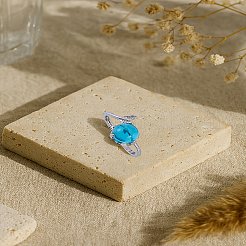 1 шт. открытое кольцо из сплава стекла с европейской и американской модной индивидуальностью&nbsp;RJEW-LP0008-22