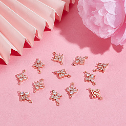 12 шт. латунные подвески-коннекторы с прозрачным кубическим цирконием ZIRC-AR0001-24