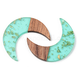 Pendentifs en résine transparente et bois de noyer&nbsp;RESI-S389-056A-B02