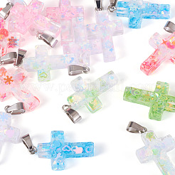 15 шт. подвески из светящейся смоляной пайетки&nbsp;RESI-TA0004-20B