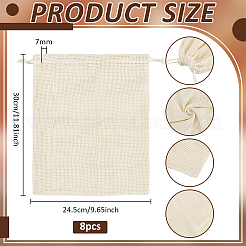 Borse con coulisse in rete di cotone&nbsp;ABAG-WH0063-133B