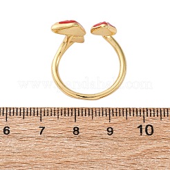 Латунные эмалевые открытые манжеты для женщин RJEW-U057-24G