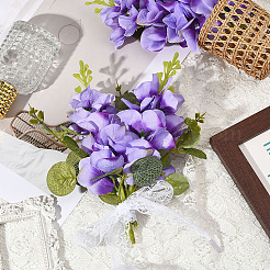 12шт шелковая ткань и пластиковая имитация гиацинта&nbsp;AJEW-SC0031-57