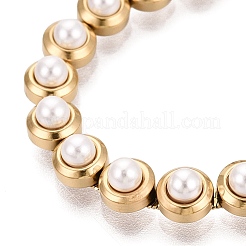 Bracelets de tennis en acier inoxydable et perles de plastique pour femmes&nbsp;SA-CBACDF9-01G