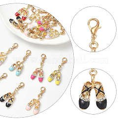 16pcs 8 estilos de aleación de esmalte colgante decoraciones&nbsp;HJEW-YW00540
