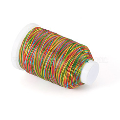 1 rouleau de cordon rond en polyester ciré teint en dégradé de couleurs&nbsp;YC-TADJ0001-03A