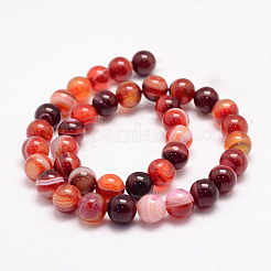 Натуральные полосатые агатовые / полосатые агатовые нити&nbsp;G-K155-B-10mm-01