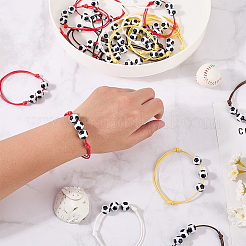 24шт 4-цветные регулируемые браслеты из вощеной нейлоновой нити с плетеными бусинами&nbsp;BJEW-GF0001-33