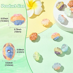 16шт 8 цвета двухцветные прозрачные акриловые бусины&nbsp;OACR-CJ0002-53