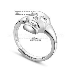 Verstellbare rhodinierte 925 Sterling Silber Fingerringe&nbsp;JR818A
