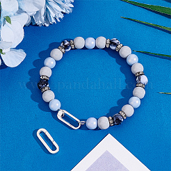 2 шт. 2 стиля 925 кольца с пружинным затвором из стерлингового серебра&nbsp;STER-NB0001-34