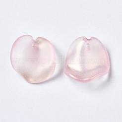 塗装ガラスペンダントスプレー  花びら  ミックスカラー  20~21x18~19x7~8mm  穴：1mm&nbsp;GLAA-N042-003