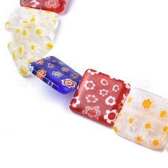 Квадрат ручной Millefiori стеклянные бусины LK-R004-46