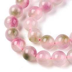 Teñidos naturales blancas abalorios de jade hebras&nbsp;G-T138-8mm-210-38