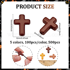 500шт 5 цвета непрозрачные акриловые бусины&nbsp;SACR-PH0002-28