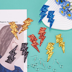 Kit fai da te per creare orecchini pendenti con fulmine in finta pelle&nbsp;DIY-TA0010-70B
