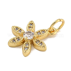 Placage de crémaillère en laiton micro pavé breloques en zircone cubique claire&nbsp;KK-U030-19G