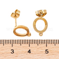 イオンプレーティング（IP）304ステンレススチールスタッドピアス  女性のための  アルファベットのO  11.5x9mm  穴：1mm  ピン：0.7mm&nbsp;FIND-Q103-01O-G