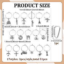 Kits de fabrication de breloques en verre à vin bricolage&nbsp;DIY-ME0003-76
