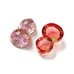 クリア樹脂カボション  金箔  ヒョウタン  ミックスカラー  12x7.5x4mm&nbsp;RESI-D005-14