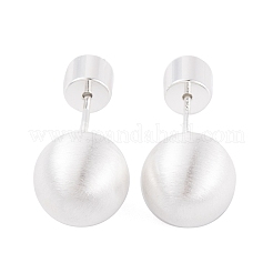 Ohrstecker aus Messing mit runder Kugel für Damen&nbsp;LS-EJEW-G391-24D-S