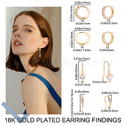 8 шт. 2-х стилевые латунные серьги-кольца с фурнитурой&nbsp;KK-BBC0001-39