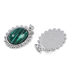 Овальные подвески из синтетического малахита&nbsp;KK-U043-46P-D