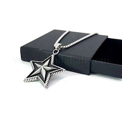 Мужские панк-ожерелья из нержавеющей стали с подвеской в виде звезды PB5226