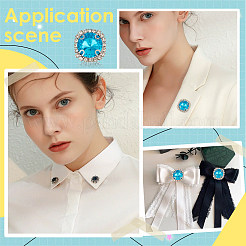 10 broche de aleación de vidrio con rhinestone&nbsp;AJEW-PH01689