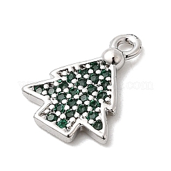 Breloques de noël en laiton micro pavé zircone cubique&nbsp;KK-L258-04P-C01