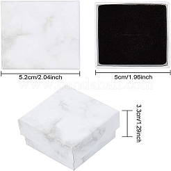 紙の厚紙  ジュエリーリングボックス  正方形  ホワイト  5.2x5.2x3.3cm&nbsp;CBOX-BC0001-33