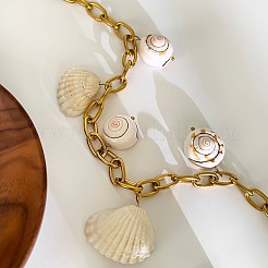 Летние ожерелья с подвесками из хирургической нержавеющей стали 316l и натуральных ракушек для женщин FS-WG2E862-01
